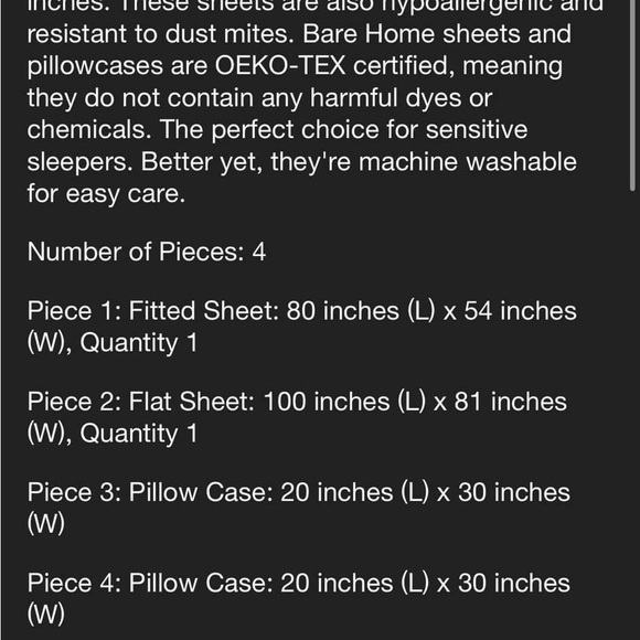 New Full Dark Blue 4 Piece Hydro-Brushed Solid Microfiber Sheet Set by Bare Home - Picture 3 of 3